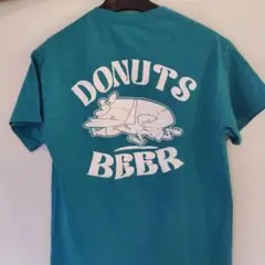 半袖 ターコイズTシャツ ラグビー カラー(ブルー) 古着