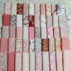 綿生地 パッチワーク カットクロス 赤 ピンク 花柄 薔薇 水玉 10cm50枚