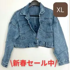 ♥新春セール♥ 新品 未使用 デニムジャケット ショート丈 XLサイズ F28