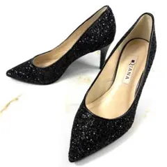 極美品❣️DIANA グリッター ポインテッドトゥ パンプス ブラック 22.5