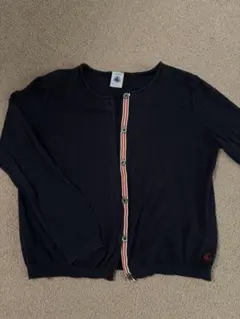 プチバトー　カーディガン　紺　110