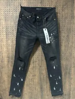 PURPLE ブラックデニム スリムフィット 新品タグ付き　34