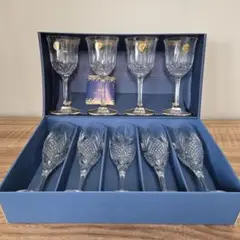CRYSTAL France Italy クリスタルカットワイングラス