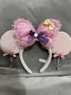 ディズニー ミニー カチューシャ ピンク イヤリング