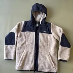 L.L.Bean フリースジャケット ベージュ ネイビー フード付き