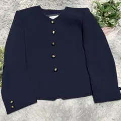 【GRADE】ノーカラージャケット ネイビー 金ボタン 9号　東京スタイル