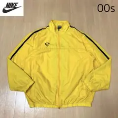 ナイキ　nike 00s ナイロンジャケット　イエロー　ライン　刺繍ロゴ　レア