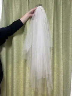 ウェディングベール　無地ギャザーあり