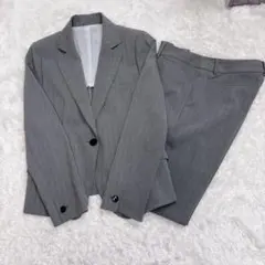 グレー ストライプ パンツスーツ サイズ13号