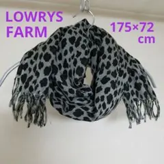 LOWRYS FARM　ストール　ショール　グレー×黒　ヒョウ柄