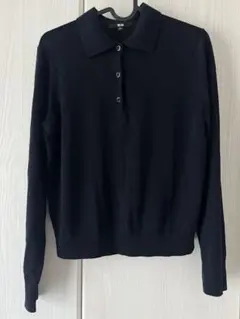 UNIQLO ネイビー メリノポロセーター　長袖M