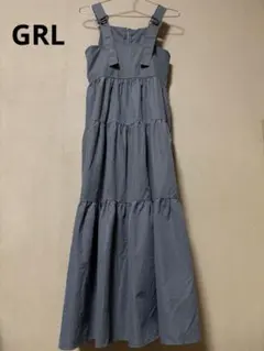 ティアード キャミワンピース グレー