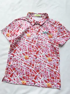 ビバハート　サイズ42 半袖ポロシャツ　ピンク　街柄