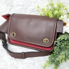 コーチ ウエストバッグ ターンロック バイカラー 70989 フラップ レザー