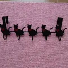 고양이 실루엣 도어 후크 5 행