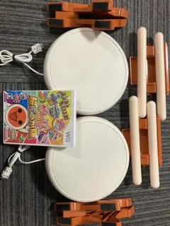 美品　太鼓の達人Wii タタコン2個セット♪ソフト付