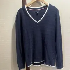 TOMMY HILFIGER ネイビー Vネックセーター XS ゆったり