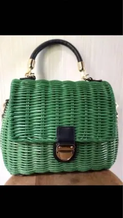 新品未使用☆Lily brown カゴバッグ　ショルダー付　緑