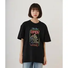 コウペンちゃん ダイナー Tシャツ ネオンサイン パフェ 色ブラック サイズM