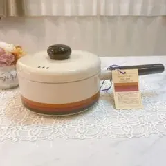 【新品未使用】ルビー ホーロー片手鍋 昭和レトロ シンプルモダン 取説付き