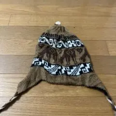 リバーシブルニット帽 フード付き