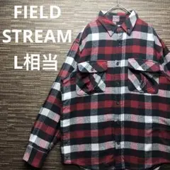 field STREAMネルシャツ 赤・黒　チェック柄　オンブレ　古着　L相当