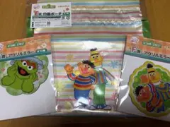 セサミストリート キャラ福 쿠지 巾着ポーチ アクリルミラー 3点セット
