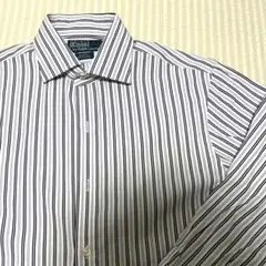 美品⭐︎ポロラルフローレン ストライプシャツ サイズ4 オーバーサイズ フィット ストライプド コットン シャツ