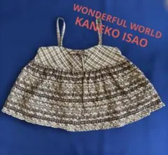 ワンダフルワールド カネコイサオ チェック柄 ピコフリル キャミソール 美品のサムネイル