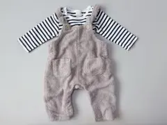 プティマイン 80 ボアサロペット ＆ 長袖ロンパース セット くま 男の子