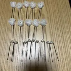 花とパールのヘアピンセット 19本セット
