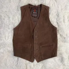【極上の風合い】 本革スエード レザーベスト G.S.C ON TIME
