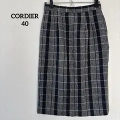 コルディア チェック柄タイトスカート ネイビー Lサイズ