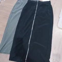 GU　　フロントジップ　ナローロング　スカート　タイト　スカート　XL