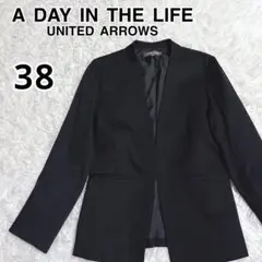 A DAY IN THE LIFE ノーカラージャケット ダークネイビー 38