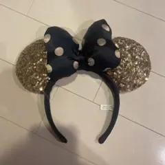 ディズニー ミニーマウス カチューシャ ゴールド スパンコール