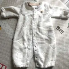 ホワイト クマ模様ロンパース 50-60cm