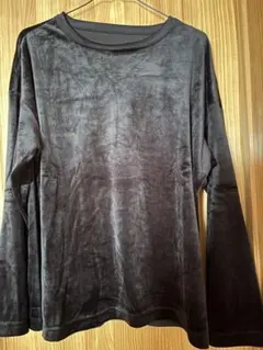 黒 フリース 長袖セットアップ