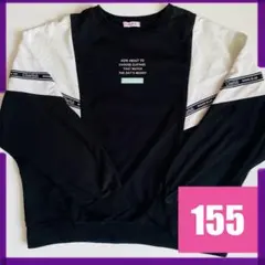 スウェット トレーナー 子供 キッズ 黒 ロゴ ライン シンプル 韓国 パーカー