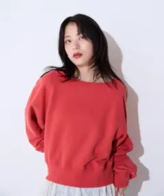 JEANASIS ヴィンテージウラケショートボートネックプルオーバー