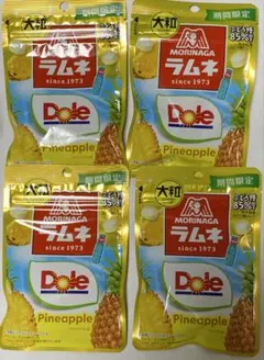 森永製菓 大粒ラムネ Doleパイナップル味 27g 4袋セット 期間限定のサムネイル