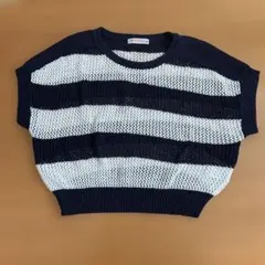 BEAMS HEART 半袖ボーダーニット