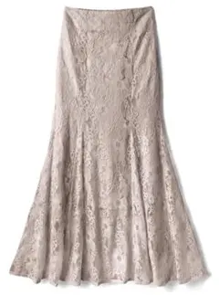 GRL グレイル　マーメイドスカート　ロング　レース　花柄　ベージュ　S