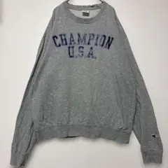 チャンピオン スウェット グレー XL ロゴ 長袖 トレーナー 탑스