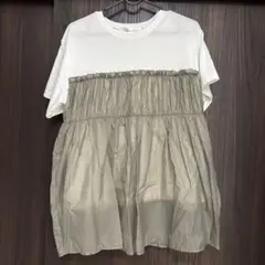 Blue Strive ぺプラム シャカシャカ ドッキングTシャツ