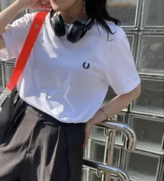 FRED PERRY ホワイト 半袖Tシャツ M