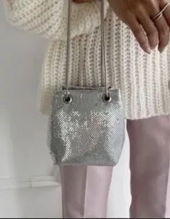 メタリック　巾着型　2Wayショルダーバッグ