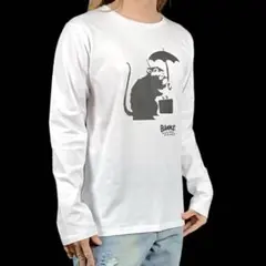 新品 バンクシー 東京 傘ネズミ ゲリラ ステンシル グラフィティ アートロンT