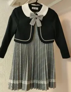 フォーマルドレス グレー プリーツ ジャケット付き　エルアンノアール　ELLE