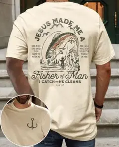 『Fisher Of Man』Tシャツ　フィッシング　ルアー　アプリコット　XL